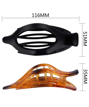 CROWN GUIDE Crystal Plastic Hair Claw Clips for Long Thick Hair - Pack of 2 (Black/Coffee) - Women's Beauty Accessory - Buy Online on GoSupps.com