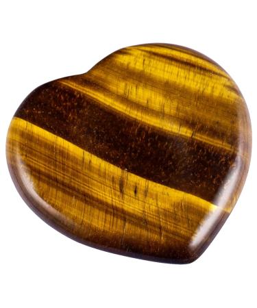 Kyeygwo tiger eye reiki healing crystal worry stone heart thumb stone pocket palm pocket stones worry stone massage stones for meditation stress dismantle flatterer decompression brown (tiger eye)