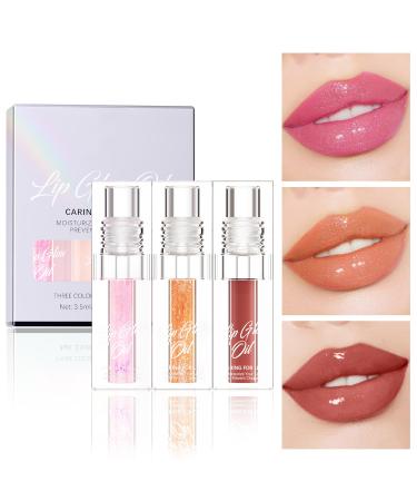 Vawolecy Color Changing Lip Oil Moisturizing Color Changing Lip Gloss Moisturizing Lip Gloss Lip Balm Transparent Lip Care Set B