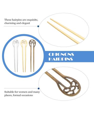 Beaupretty French Hair Forks - Set of 3 U-Shape Metal Hairpins for Stylish Hair Rolls - Buy Online on GoSupps.com