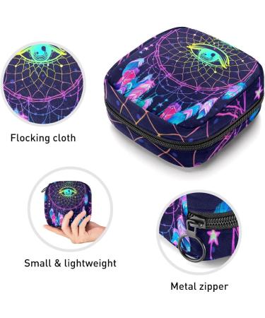 GIAPB Period Bag - Dreamcatcher Feathers Design - Sanitary Napkin Storage & Travel Makeup Pouch - Buy Online on GoSupps.com