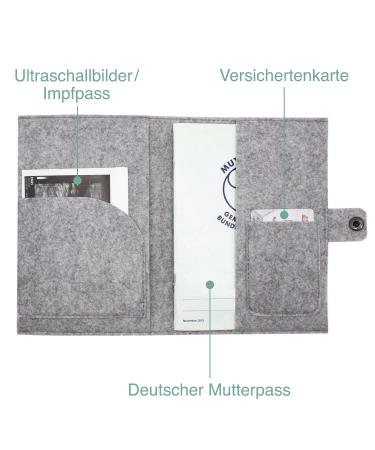 Cozy Racoon Mother Pass Cover - Handcrafted Felt Rainbow Blue | Made in Germany | Ideal Gift for Expecting Moms with Pockets for Insurance Card & Ultrasound Images - Buy Online on GoSupps.com