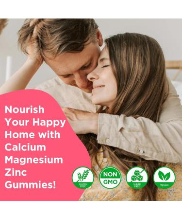 Calcium Magnesium Zinc Gummies with Vitamin D3 Sugar Free Calcium Gummies for Women Men Raspberry Flavor - 60 Count Raspberry 60 Count (Pack of 1) - Buy Online on GoSupps.com