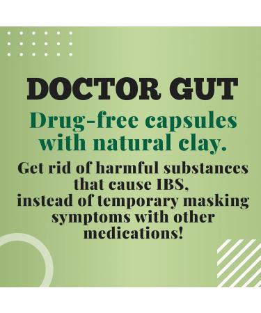 Doctor Gut IBS Relief 30 caps - Natural Clay Formula for Pain, Bloating, Gas & Distension | Drug-Free Solution | Relieves Symptoms of IBS - Buy Online on GoSupps.com