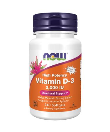 Now Foods Vitamin D-3 High Potency 2000 IU 240 Softgels