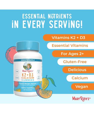 MaryRuth Organics Zinc (Tart Raspberry) & Vitamin K2+D3 Calcium Gummies (Peach Mango & Apricot) | Clean Label Project Verified | Vitamins for Immunity & Joint and Bone Health | Vegan Non-GMO - Buy Online on GoSupps.com