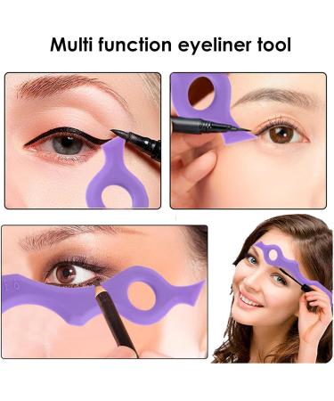 Silicone Eyeliner Aid - Eyebrow and Eyelash Applicator Stencil Tool - Portable Silicone Eyeliner Stencils Ruler Multifunctional Eye Makeup Tool for Eyeliner Eyeshadow Lipstick Purple - Buy Online on GoSupps.com