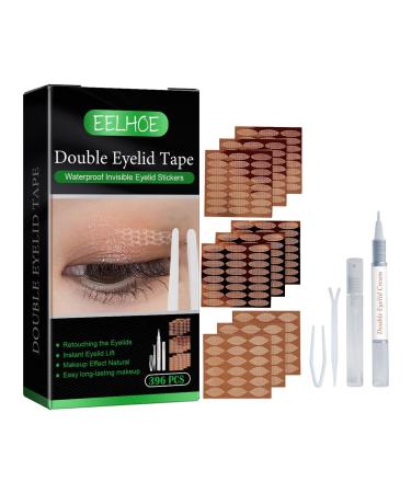 Double Eyelid Tape - Invisible Sticker Strips with Fork Rods Tweezers | Instant Eye Lift Eyelid Lifter Eye Tape for Droopy Eyes Fanelod