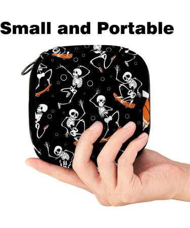 MUOOUM Skateboard Skull Pattern Menstrual Pad Storage Bag - Portable Cup Pouch for Girls and Women - Buy Online on GoSupps.com
