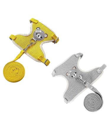 Taicols 2 pieces of adjustable leash for rabbits 120cm breathable west tableware soft rabbit dishes cat dishes pet leash leash for bunny cat hamsters pet walking outdoor (c)