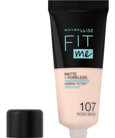 Maybelline Fit Me Matte & Poreless Foundation 107 Rose Beige 30ml - Pack of 1 - Buy Online on GoSupps.com