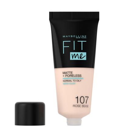 Maybelline Fit Me Matte & Poreless Foundation 107 Rose Beige 107 Rose Beige 30 ml (Pack of 1)