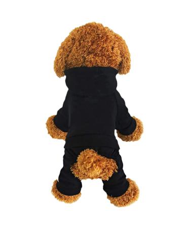 Lifewheel pet clothing dog coat dog sweater warm winter coat dog costume for cats small dogs dog hooded sweaters (black l) l 1--black
