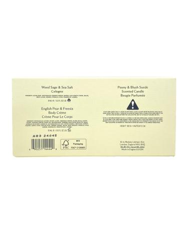 Jo Malone London Mini Luxuries Trio Gift Set - Wood Sage & Sea Salt Cologne - English Pear & Freesia Body Creme - Peony & Blush Suede Candle - Travel Size - Buy Online on GoSupps.com
