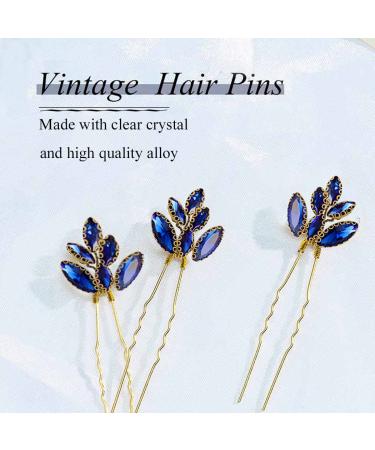 Asooll Gold Flower Bridal Hair Pin Set - Rhinestone Crystal Headpiece for Women and Girls - Buy Online on GoSupps.com