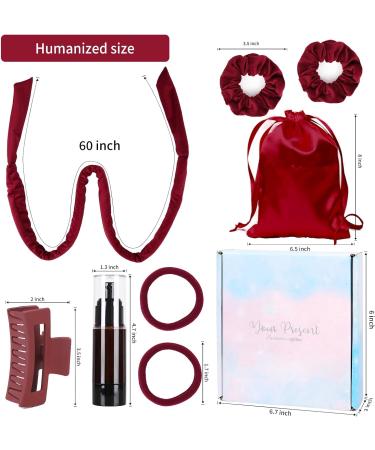 Heatless Curlers Headband Velour Heatless Curls Soft and Comfortable Heatless Hair Curlers Hair Curlers No Heat for Short & Long Hair (Wine 7Pcs) - Buy Online on GoSupps.com