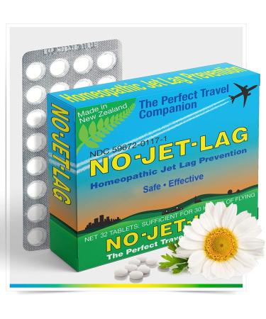 Miers Labs No Jet Lag Homeopathic Jet Lag Remedy (1 Pack, 32 Chewable Tablets), Travel Must Have, Flight Essential for Jet Lag Relief, Plant-Based