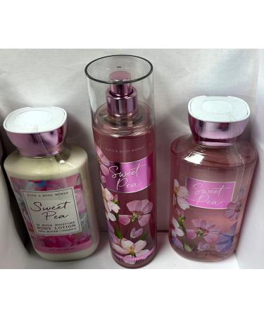 Sweet Pea Bath and Body Works Set - Body Lotion, Shower Gel, Fragrance Mist - Full Size 3 Piece Set - Buy Online on GoSupps.com