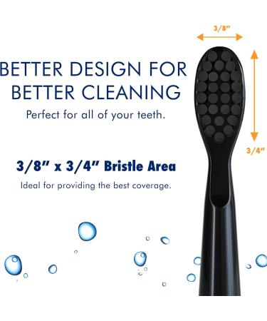 Sonic-FX Replacement Electric Toothbrush Heads | Compatible with Fairywill Sonic-FX and SnapWhite | Soft Charcoal/Nylon Bristles | Black Pack of 8 - Buy Online on GoSupps.com