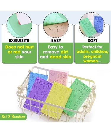 Nado Care Exfoliating Bath Sponge - Spa Scrub for Body Shower, Dead Skin Remover - 2 pcs Random Colors - Buy Online on GoSupps.com