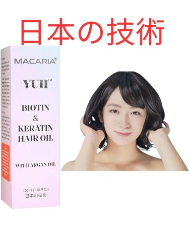 Macaria Herbal Pvt ltd YUII Premium Biotin Hair Oil With Argan Oil Biotiin Hair Oil Strengthening motes Growth Shine - Buy Online on GoSupps.com