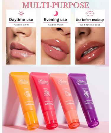 Hydrating Lip Glowy Balm | Ultra-Nourishing Lip Care for Dry Cracked Lips | Moisturizing Repair & Sleeping Mask | Day & Night Therapy | Glossy Lip Butter - 03 Grapefruit - Buy Online on GoSupps.com