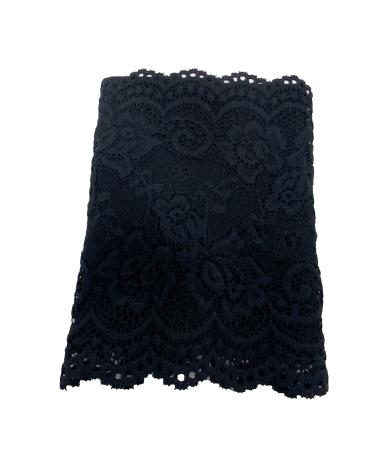 LINED' LACE PICC Line Sleeve Cover for Cancer Chemo Diabetes Freestyle Libre Lymes Disease (LINED 6" BLACK)