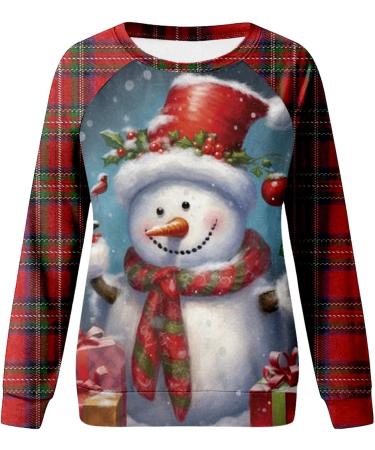 Women's Christmas Snowman & Penguin Print Sweatshirt | Light Blue | XXL - Buy Online on GoSupps.com