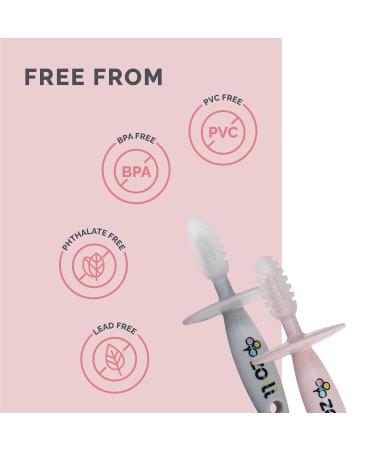 ZoLi Chubby Gummy teether | 2 Pack Baby Teething Relief - Blush/Grey BPA Free Teething Stick - Teething Toy - Buy Online on GoSupps.com