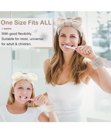 WHAVEL 6-Piece Face Wash and Spa Headband Wristband Set - Beige/Light Coffee | Makeup and Skincare Accessories - Buy Online on GoSupps.com