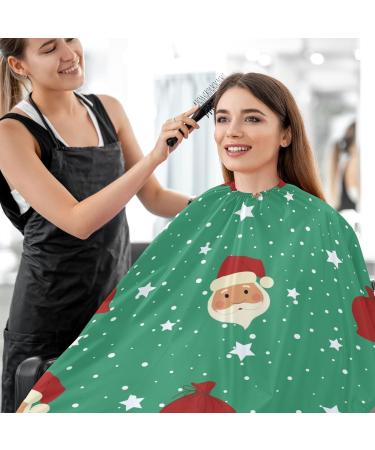 Waterproof Barber Cape - Christmas Santa & Star Pattern Unisex Cheetah Haircut Bib for Men | International Shipping Available - Buy Online on GoSupps.com