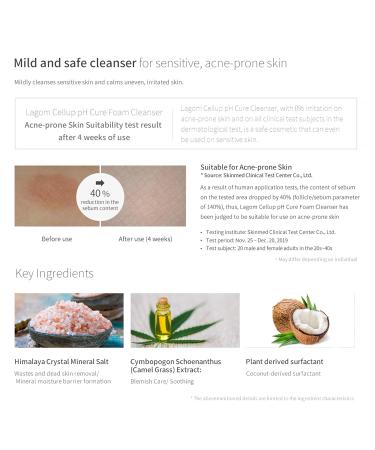 LAGOM Cellup pH Cure Foam Cleanser | Natural pH 5.5 Gentle Facial Wash for Sensitive Dry & Oily Skin | Alcohol-Free Hydrating Cream 120ml - Buy Online on GoSupps.com