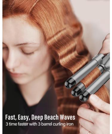 Lockenstab Set 5 in 1 - Professionelles Wave Eisen mit 3 F ssern Keramisch Temp.-Regulierung Schnelles Heizen Zubeh r inkl. Handschuh & Clips - Ideale Gro e Locken - Buy Online on GoSupps.com