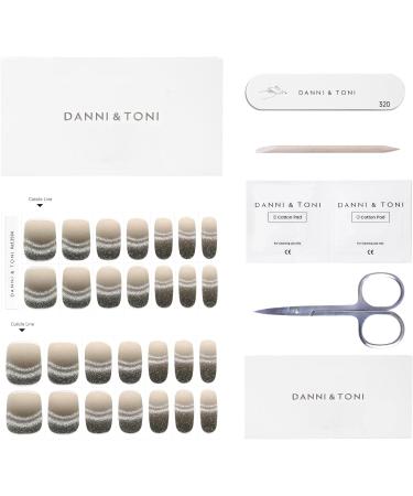 DANNI & TONI 28 Stickers Semi Cured Nail Wraps Soft Self-Adhesive Gel Nail Stickers Salon-Quality Gel Nail Polish Strips Manicure Stickers Set(Midnight Mirage) Gradient French Tip Cat's Eye - Buy Online on GoSupps.com