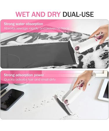 ASTRL Mini Mop | Mini Portable Short Mop Self-Squeeze Glass Wiper | Hand Wash-Free Strong Absorbent Lazy Cleaning System for Desktops Windowpanes Tablewares White Suit*2 - Buy Online on GoSupps.com