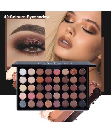 Joyeee 40 Colours Eyeshadow Palette Makeup Gift Set Combination with Mascara Eyebrow Pencil Eyeliner Cosmetic Brushes Essential Starter Bundle for Women Girls Portable Eye Makeup Beauty Travel Set Type-D - Buy Online on GoSupps.com