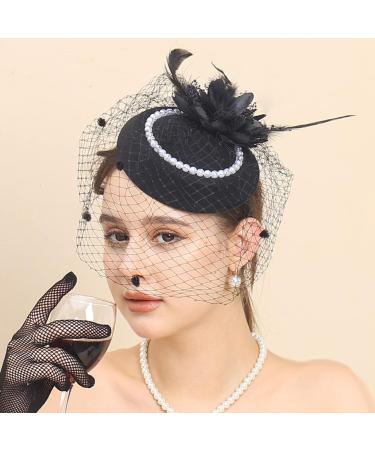 AJTUTUS Delicate Pearl Hat Net Yarn Hair Clips Cute Halloween Cosplay Hair Holder Medieval Party Costume Headwear for Girl - Buy Online on GoSupps.com