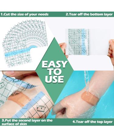 150 Pack Waterproof Transparent Film Dressing Adhesive Bandages 3.1x3.1 Inch - Buy Online on GoSupps.com