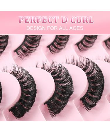 3D Russian Strip Fake Lashes - Cat Eye D Curl Fluffy - 10 Pairs Natural Look Faux Mink Eyelashes | LTJ24 - Buy Online on GoSupps.com