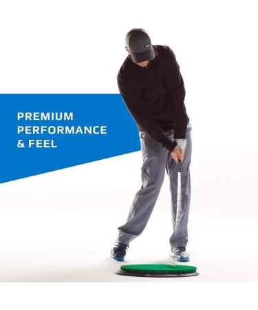 Fiberbuilt Flight Deck Oval Golf Hitting Mat | Real Grass-Like Performance | Adjustable Height Tee | Black/Green | 21.25 x 13.5 x 1.75 | Indoor/Outdoor - Buy Online on GoSupps.com
