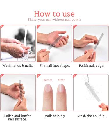 Xfantong Professional Crystal Nail File Diamond Nail File Nano Glass Nail Files Nail Shine Buffer Polisher for Natural Fingernails Toenails - Buy Online on GoSupps.com