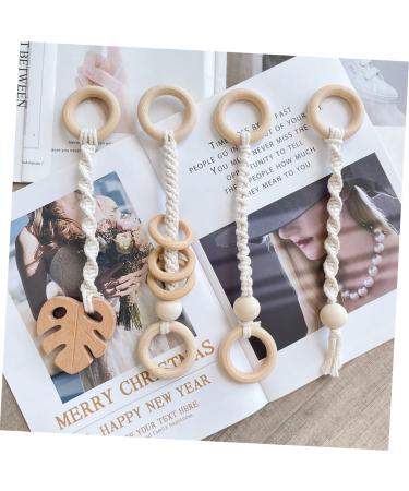 Alipis 4pcs Boho Newborn Ornament Set - Wooden Teething Rattles & Gym Pendants for Crib Decor & Playtime | Perfect Gift for Newborns - Buy Online on GoSupps.com
