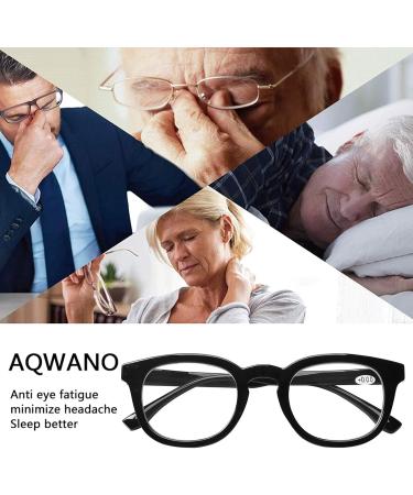 AQWANO Computer Reading Glasses - Blue Light Blocking Round Frames 4 Pack Anti-Blue Ray Readers for Men & Women Strength 1.5 - Reduce Eyestrain - Buy Online on GoSupps.com