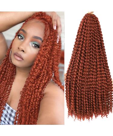 Passion twist hair copper red 24 inch 7 packs long water wave crochet braiding synthetic hair extensions (24 inch 7 packs 350) 24 Inch (Pack of 7) 350