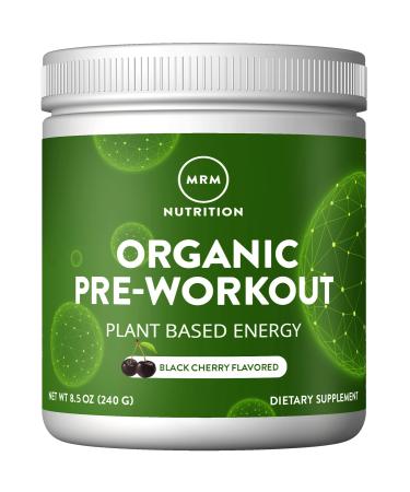 MRM Nutrition Organic Pre-Workout Powder | Black Cherry Flavored | Superfoods + 150mg Natural Caffeine + adaptogens | Clean Energy + Focus| Healthy Blood Flow | Vegan + Non-GMO | 20 Servings