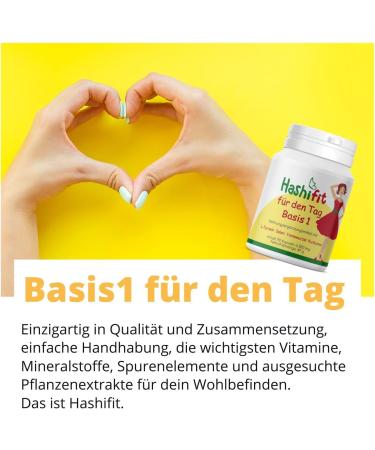 Basis 1 for the Day - 90 Capsules | Thyroid Support & Hashimoto's Vitamins | Selenium L-Tyrosine Yams & Turmeric - Iodine-Free - Buy Online on GoSupps.com