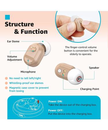 Autiphon U01 Rechargeable Digital Hearing Aids for Seniors - Noise Cancelling, Easy Operation, 1 Week Backup Power - Beige (Pair) - Buy Online on GoSupps.com