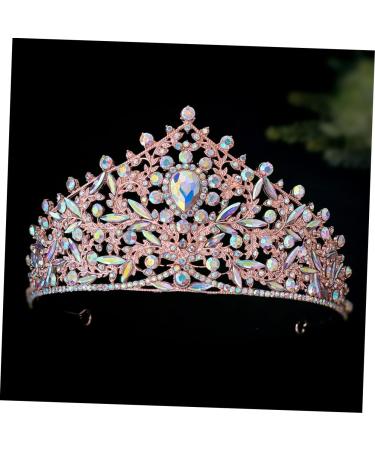 DRESSOOS Crown Headband Crown Bridal Crown Crowns for Women Rhinestone Headband Princess Crown Wedding Crown for Bride Bridal Hair Accessories Crown for Bride Wedding Zinc Alloy 17.00X17.00X9.00CM Golden - Buy Online on GoSupps.com