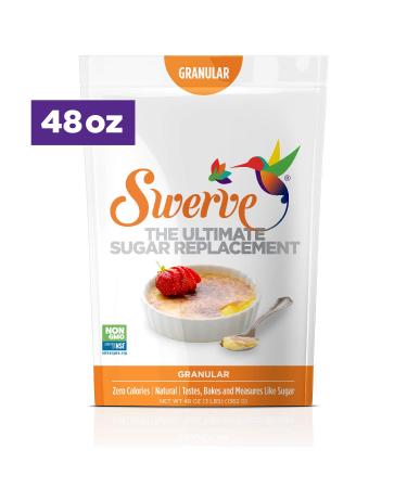 Swerve Ultimate Sugar Replacement Sweetener, Granular Sugar Substitute, Zero Calorie, Keto Friendly, Zero Sugar, Non-Glycemic, Gluten Free, 3 lbs Bag Granular Sugar 3 Pound (Pack of 1)