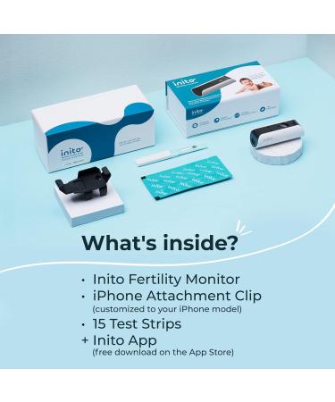 Inito Fertility Monitor & Hormone Tracker | Ovulation Predictor for Women | 15 Test Strips | Compatible with iPhone 15 Pro Max | Track Estrogen LH Progesterone Levels - Buy Online on GoSupps.com